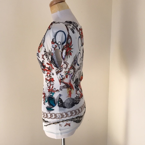 Roberto Cavalli SZ 38 shell and pearl printed top - Picture 4 of 11